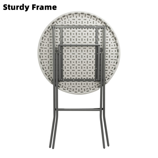 Luxdecor 32'' Round Events Party Cocktail White Plastic Bar Height